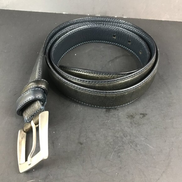 Men's L'Artigiano Sorrentino Italy Black Leather Belt - Picture 4 of 4